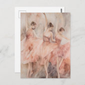 Pink Ballet Tänzer Postkarte (Vorne/Hinten)