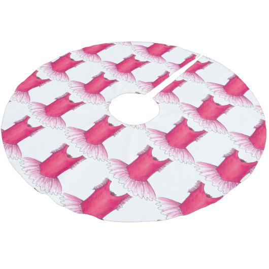 Pink Ballet Tutu Ballerina Tanzstudio Polyester Weihnachtsbaumdecke (Schrägansicht)