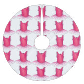 Pink Ballet Tutu Ballerina Tanzstudio Polyester Weihnachtsbaumdecke (Vorderseite)