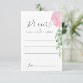 Pink-Ballon-Gebete für die Babyverpackungskarte Begleitkarte (Stehend Vorderseite)