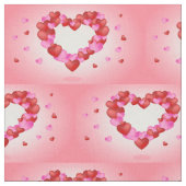 Pink Ballon Hearts Fabric Stoff (Nahaufnahme)