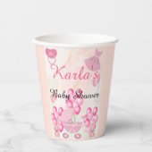 Pink Ballons Bunny Rabbit Es ist eine Girl Baby Du Pappbecher (Vorderseite)