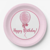Pink Balloon 1 Pappteller (Vorderseite)