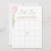 Pink Balloon Baby Dusche Bingo Spiel Einladung (Vorderseite)