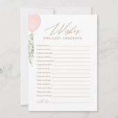 Pink Balloon Baby Dusche Wünsche für Baby Einladung (Vorderseite)