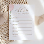 Pink Balloon Baby Dusche Wünsche für Baby Einladung