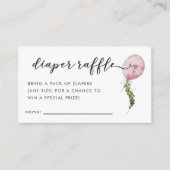 Pink Balloon Baby Duschkabine Windeln Raffle Ticke Begleitkarte (Vorderseite)