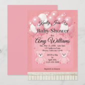 Pink Balloon baby shower Invitation Einladung (Vorne/Hinten)