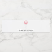 Pink Balloon Babydusche Wasserflaschenetikett (Einzelnes Label)