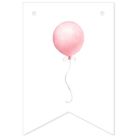 Pink Balloon Babydusche Wimpelkette (Zweite Fahne)