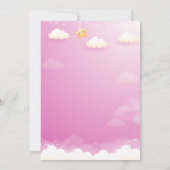 Pink Balloon Bear Baby Dusche Einladung (Rückseite)