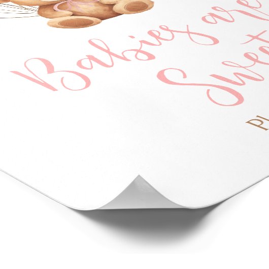 Pink Balloon Boho Bären Babies sind süß Poster (Ecke)