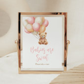 Pink Balloon Boho Bären Babies sind süß Poster