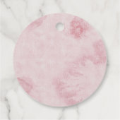 Pink Balloon Botanische Blätter Babydusche Geschenkanhänger (Rückseite)