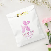 Pink Balloon Dog Birthday Gefallen Beutel