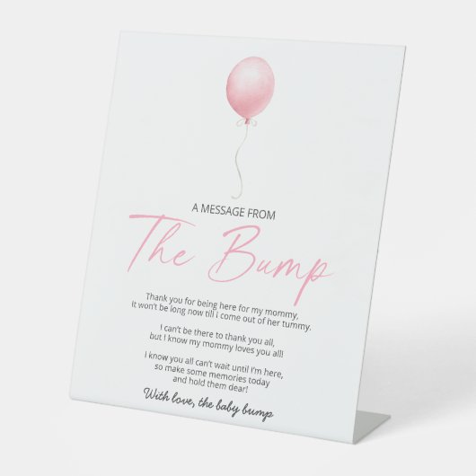 Pink Balloon eine Meldung aus dem Bump Sockelschild (Vorderseite)