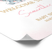 Pink Balloon Elephant Baby Dusche Willkommen Poster (Ecke)