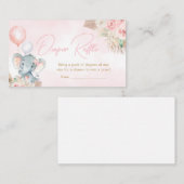 Pink Balloon Elephant Baby Duwer Windelwanne Winde Begleitkarte (Vorne/Hinten)
