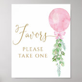 Pink Balloon Eucalyptus Baby Duwer Favorits Poster (Vorne)