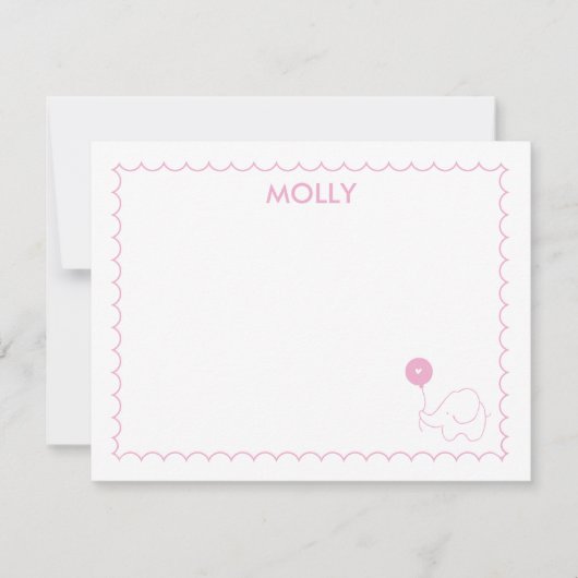 Pink Balloon | Flachbildschirm Mitteilungskarte (Vorderseite)