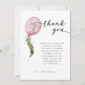 Pink Balloon Garland Babydusche Dankeskarte (Vorderseite)