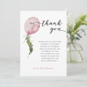 Pink Balloon Garland Babydusche Dankeskarte (Stehend Vorderseite)
