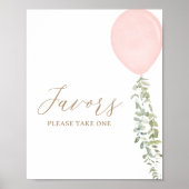 Pink Balloon Geburtstagsfavorisierzeichen Poster (Vorne)