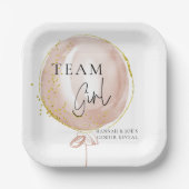 Pink Balloon Geneal Reveal Team Girl Pappteller (Vorderseite)