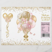Pink Balloon Girl Baby Duschvorrichtung Chip Beute Flyer (Vorne)