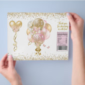 Pink Balloon Girl Baby Duschvorrichtung Chip Beute Flyer (Hand)