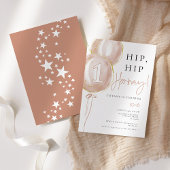 Pink Balloon Girl Erster Geburtstag Einladung