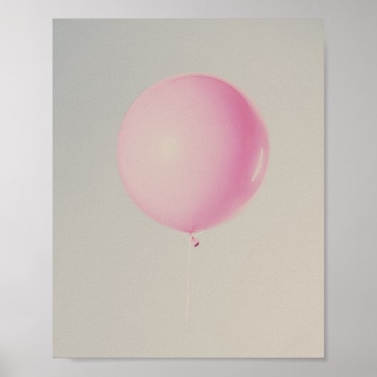 Pink Balloon Minimalistisch Fotografie Poster (Vorne)