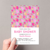 Pink Balloon Pattern Baby Girl Baby Dusche Acryleinladungen (Insitu (Handheld))