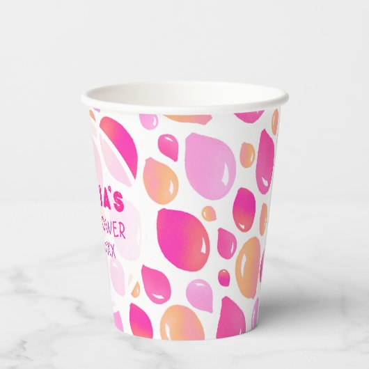 Pink Balloon Pattern Baby Girl Baby Dusche Pappbecher (Rückseite)