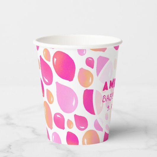 Pink Balloon Pattern Baby Girl Baby Dusche Pappbecher (Vorderseite)