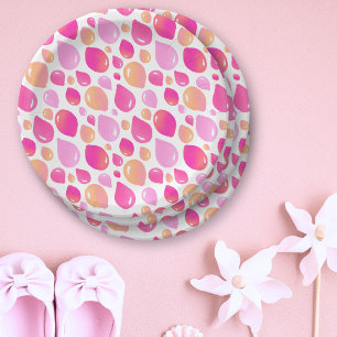 Pink Balloon Pattern Baby Girl Baby Dusche Pappteller