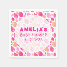 Pink Balloon Pattern Baby Girl Baby Dusche