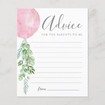 Pink Balloon Ratgeber wünscht Babykarte