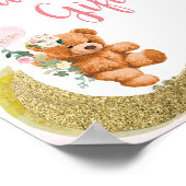 Pink Balloon Teddy Bärenkarte und Gipsposter Poster (Ecke)