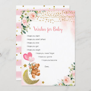 Pink Balloon Teddy Bear wünscht sich Baby Game Car Einladung