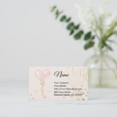 Pink Balloon und Stars Business Card Visitenkarte (Stehend Vorderseite)