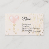 Pink Balloon und Stars Business Card Visitenkarte (Vorderseite)