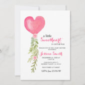 Pink Balloon Valentine Baby Dusche Einladung für M (Vorderseite)