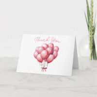 Pink Balloon Watercolor Girl Babydusche Danke