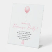 Pink Balloon Wie groß ist Mama's Bauch Sockelschild (Vorderseite)