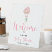 Pink Balloons Babydusche Willkommen Sockelschild (In Situ)
