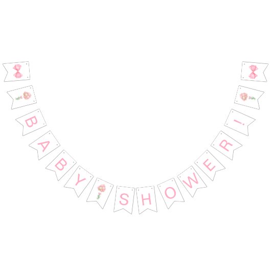 Pink Balloons Babydusche Wimpelkette (Alle)