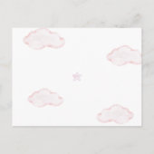 Pink Balloons Bear Vielen Dank Baby Foto Birth Ankündigungspostkarte (Rückseite)