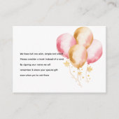 Pink Balloons Cup Cake Babybuchanfrage Begleitkarte (Vorderseite)