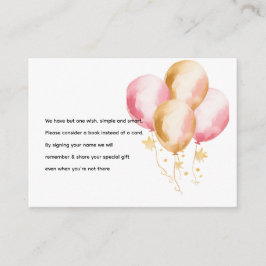 Pink Balloons Cup Cake Babybuchanfrage Begleitkarte